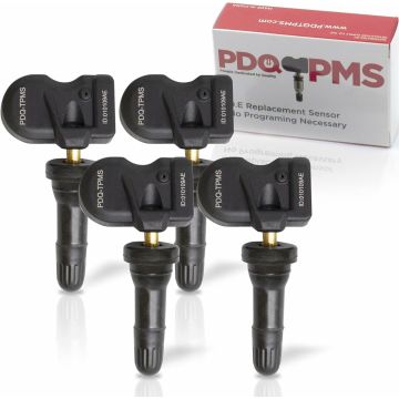 PDQ TPMS 315 MHZ Tire Pressure Sensor 4 Pack Rubber StemFor Ford Lincoln Mercury Direct Replacement For OE Part # F2GZ-1A189-A | GL3T-1A180-GA | HC3Z-1A189-B | TPMS-39 | TPMS-42