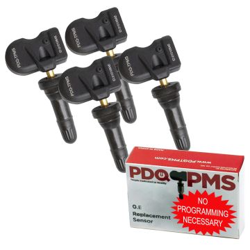 PDQ TPMS 315 MHZ Tire Pressure Sensor 4 Pack Rubber StemFor Ford Lincoln Mercury Direct Replacement For OE Part # F2GZ-1A189-A | GL3T-1A180-GA | HC3Z-1A189-B | TPMS-39 | TPMS-42
