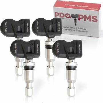 PDQ Multi Protocol TPMS 315/433 MHZ TPMS 4 Pack Metal Stem For Ford Lincoln Mercury 9L3Z-1A-189A | TPMS-23 |F2GZ-1A189-A | GL3T-1A180-GA | HC3Z-1A189-B | F2GZ-1A189-B | PR3T-1A180-CB |