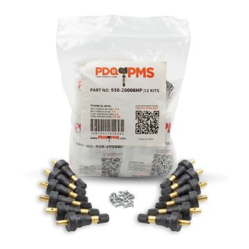 TPMS 12 PC OEM Sensor Service Kit Snap-in Tire Rubber Valve Stems Compatible with Schrader 20008 Fits Most GM 2006-Pres Ford 2009-Pres Subaru 2004-Pres Chrysler 2005-Pres Dodge 2005-Pres Jeep 2005-Pres