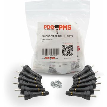 PDQ Brand TPMS 12 PC OEM Sensor Service Kit Rubber Valve Stems Fits Alfa Romeo Giulia 2017+ Stelvio 2018+ Chrysler 200 Pacifica 2018+ Dodge Dart Durango Jeep Renegade Compass