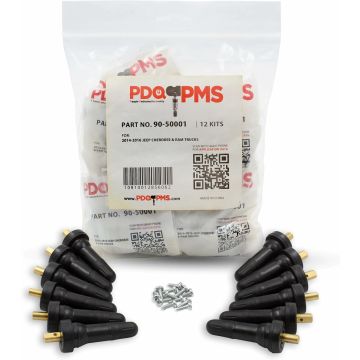 TPMS 12 PC OEM Sensor Service Kit Snap-in Tire Rubber Valve Stems Fits Jeep Cherokee 2014-Pres Ram 1500 2014-2017 1500 Classic 2019-Pres 2500 3500 2014-Pres