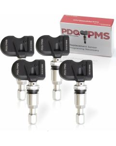 PDQ TPMS 433 MHZ Tire Pressure Sensor 4 Pack Metal Stem For Chevy GMC Cadillac Buick Pontiac Direct Replacement For OE Part # 13533166 | 13542523